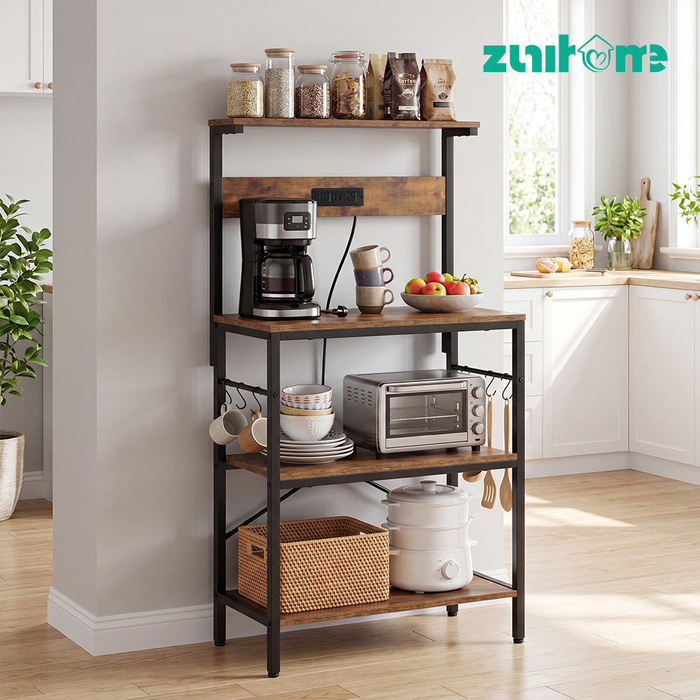 ZUNI Kitchen Bakers Rack with Power Outlet