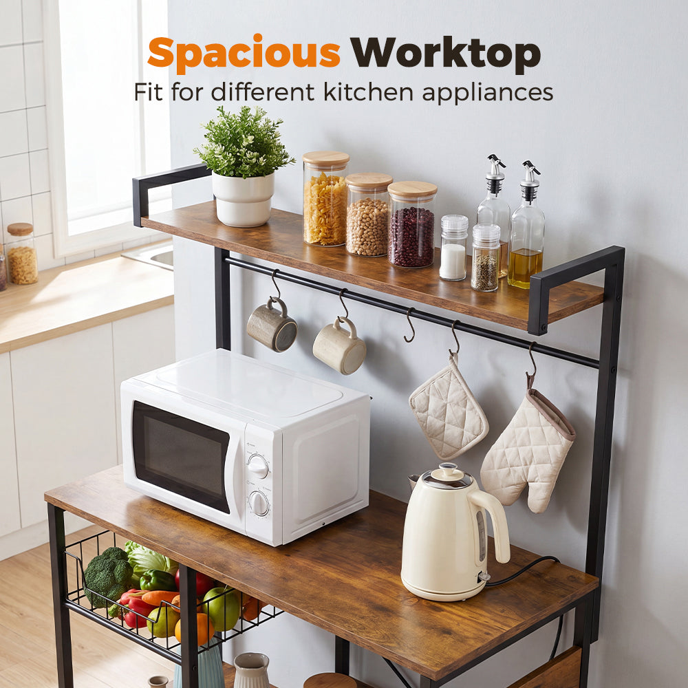 ZUNI Kitchen Bakers Rack with Power Outlet