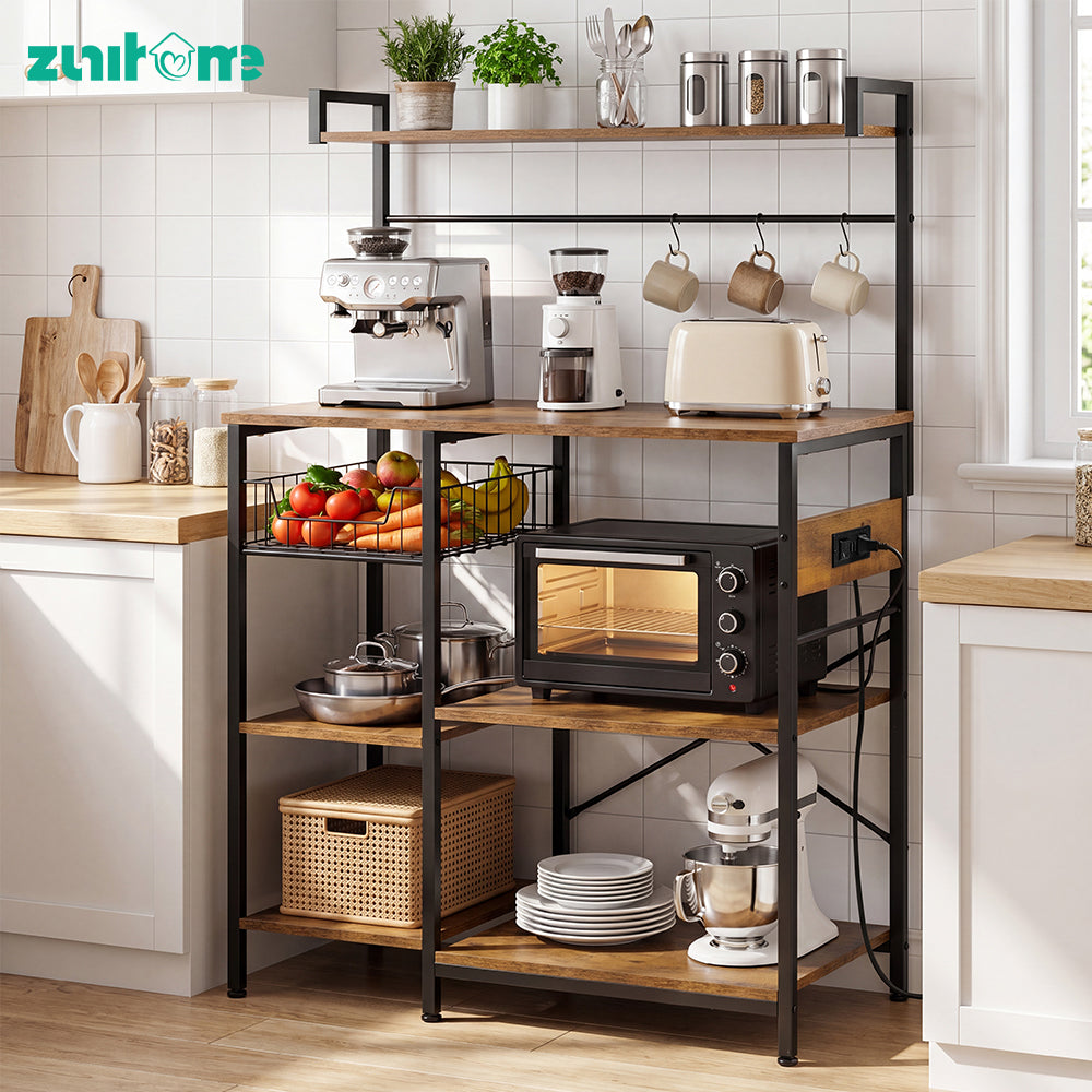 ZUNI Kitchen Bakers Rack with Power Outlet