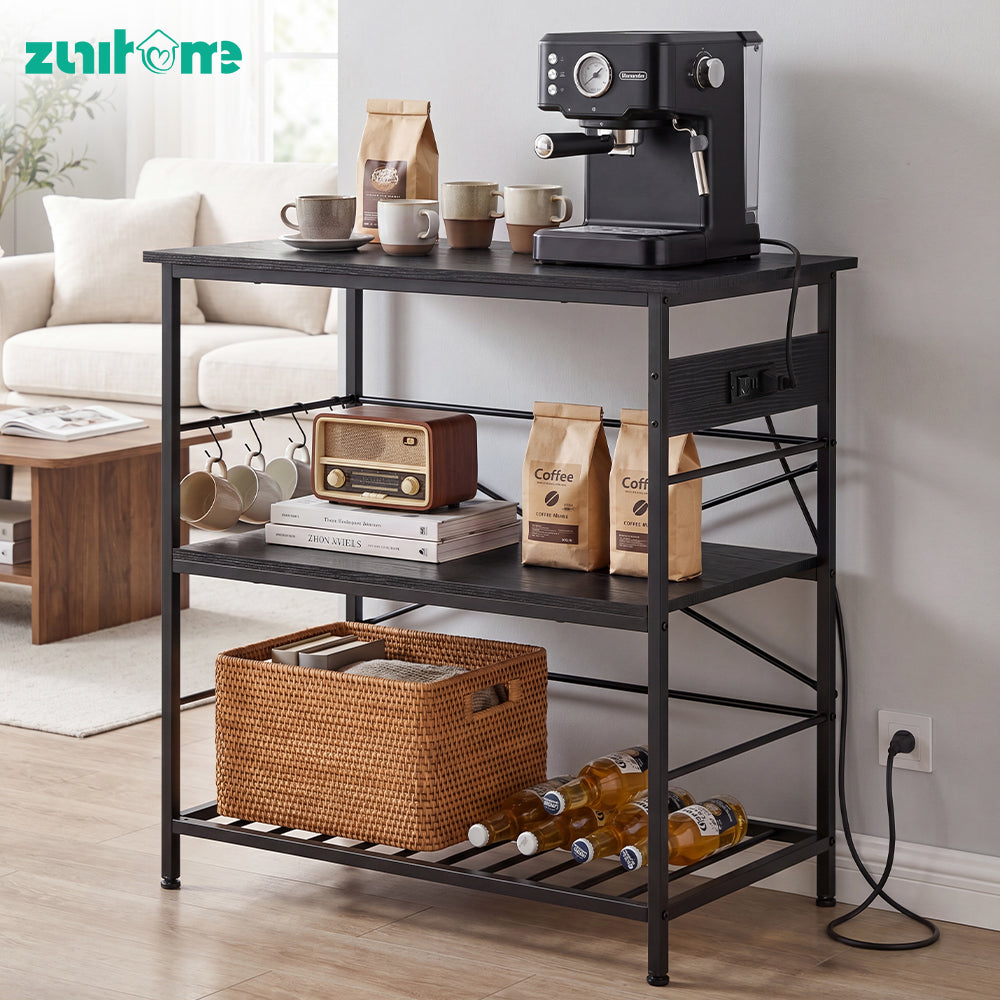 ZUNI Kitchen Bakers Rack with Power Outlet
