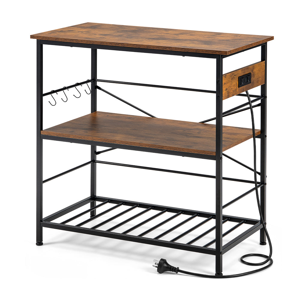 ZUNI Kitchen Bakers Rack with Power Outlet